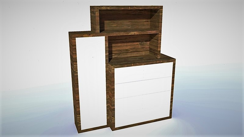 Cabinet with shelves